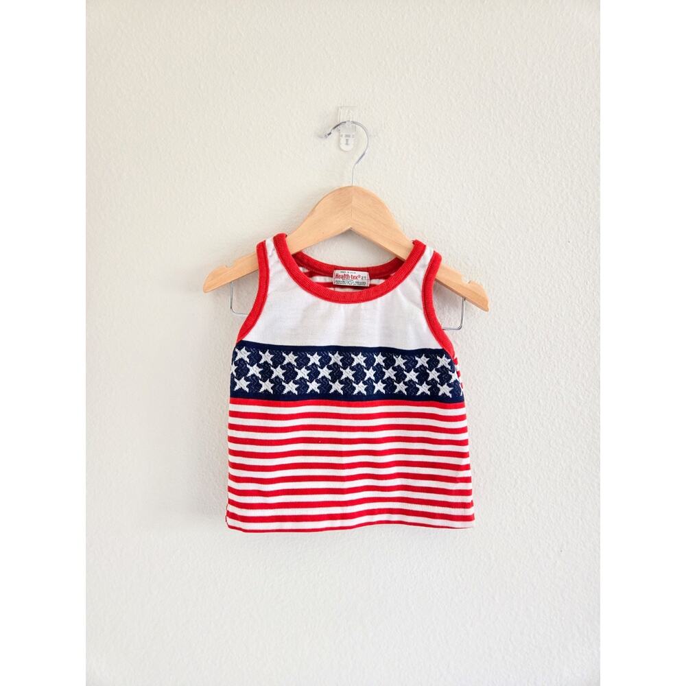 Vintage Healthtex Stars And Stripes Tank Top Red White And Blue